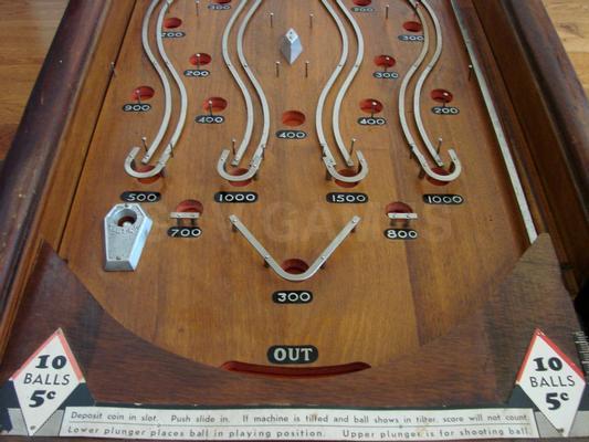 1933 Genco Sky Ride 5 Cent Mechanical Pinball Machine Image