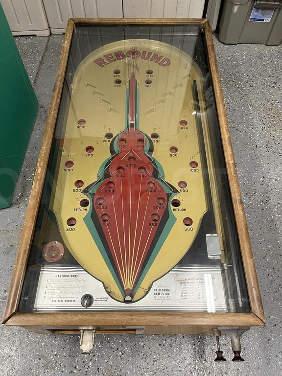 1934 California Games Inc Rebound Pinball Machine