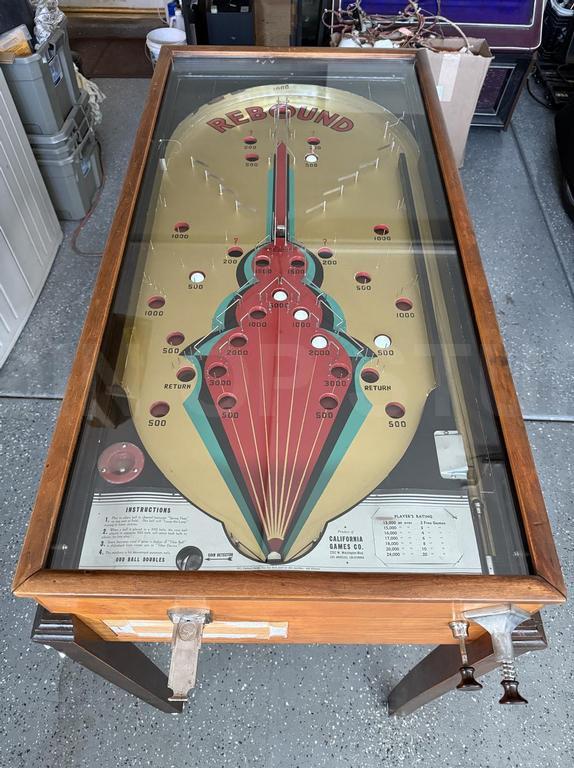 1934 California Games Inc Rebound Pinball Machine