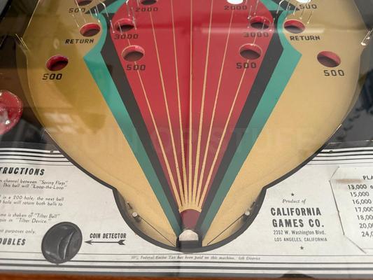 1934 California Games Inc Rebound Pinball Machine Image