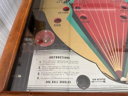 1934 California Games Inc Rebound Pinball Machine Image