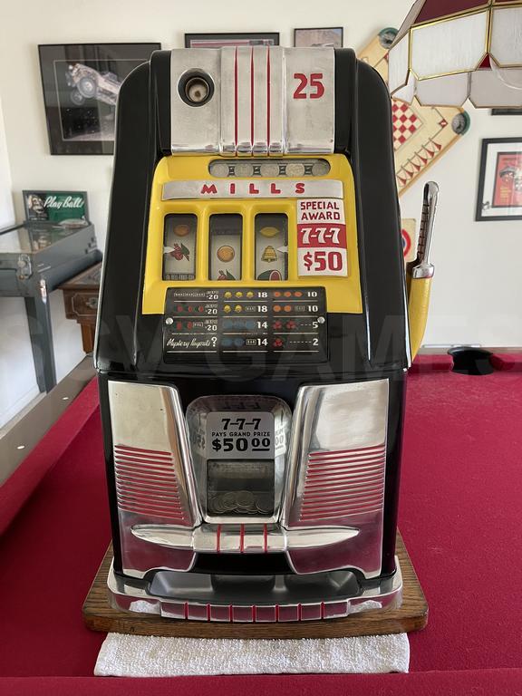 1940's Mills High Top 777 Bell 25 Cent Slot Machine