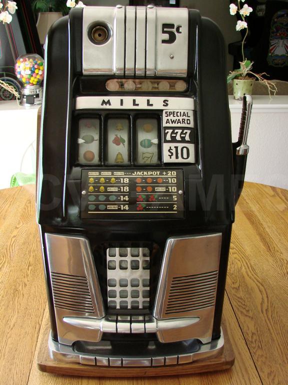 1948 Mills High Top 777 Bell 5 Cent Slot Machine