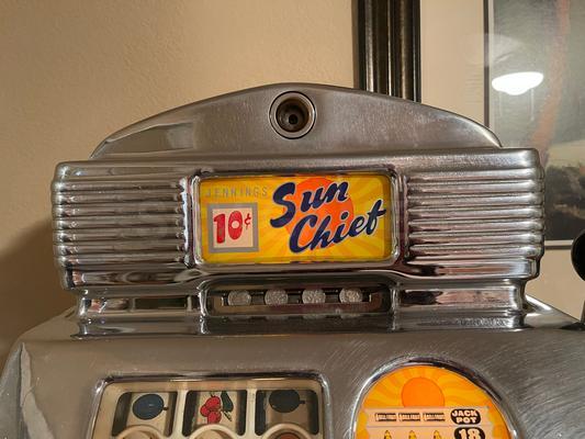 1950's Jennings Sun Chief 10 Cent Slot Machine Refurbished Image