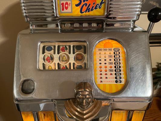 1950's Jennings Sun Chief 10 Cent Slot Machine Refurbished Image