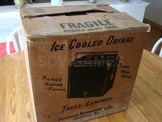 1950's Pepsi Ice Chest Cooler with Orginal Box Image