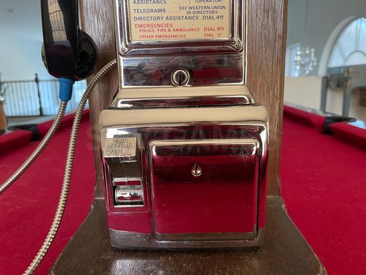 1960's Western Electric 233 Chrome 3-Slot Payphone Image