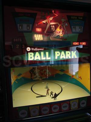 1968 Williams Ball Park Pinball Pitch and Bat Pinball Image