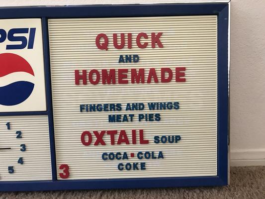 1970's Pepsi Clock and Menu Board Image