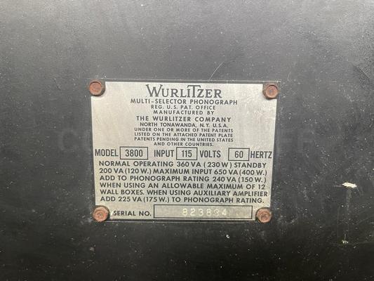 1973 Wurlitzer Americana 3800 Jukebox Image