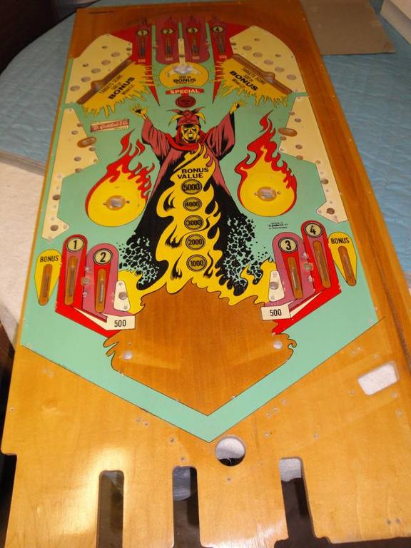 1975 Gottlieb Abra-Ca-Dabra Pinball Playfield