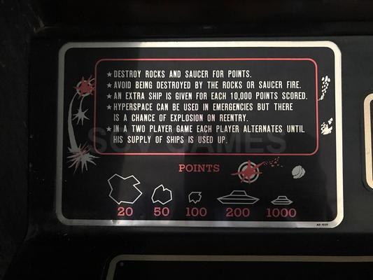 1980 Sega Asteroids Upright Arcade Machine Image