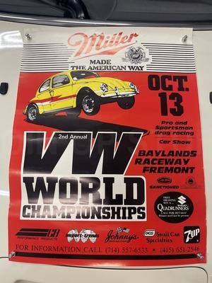 1980s Vintage VW Car Show and Drag Race Posters Image