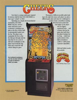 1983 Taito Ice Cold Beer Upright Arcade Game Image