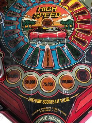 1986 Williams High Speed Pinball Machine Image