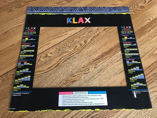 1989 Atari KLAX Arcade PCB and Monitor Bezel Image