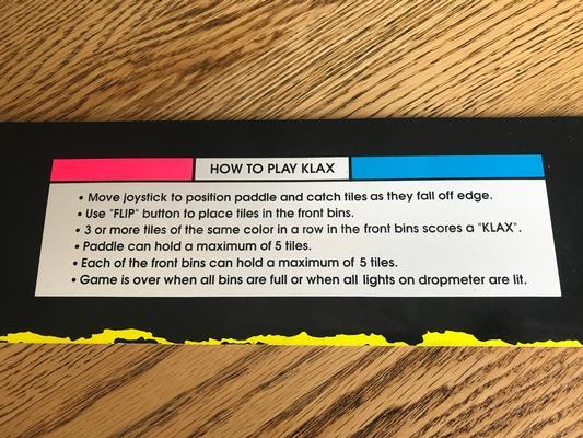 1989 Atari KLAX Arcade PCB and Monitor Bezel Image