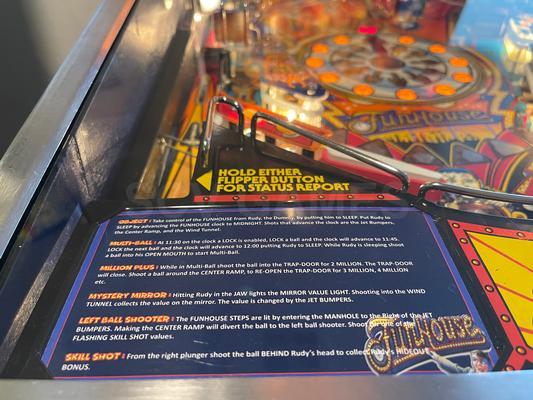 1990 Williams Funhouse Pinball Machine Image