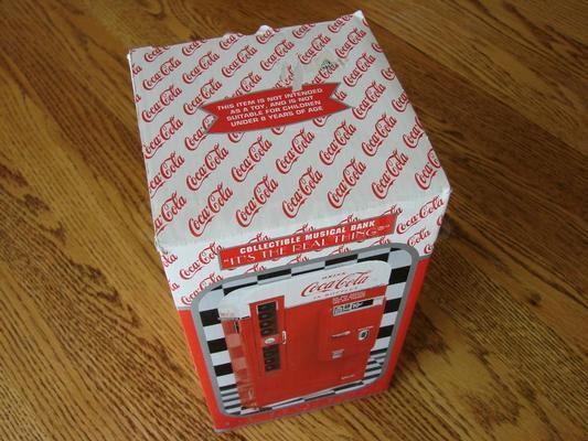 1993 Coca-Cola Musical Bank Vending Machine with Box Image