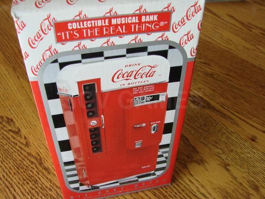 1993 Coca-Cola Musical Bank Vending Machine with Box Image