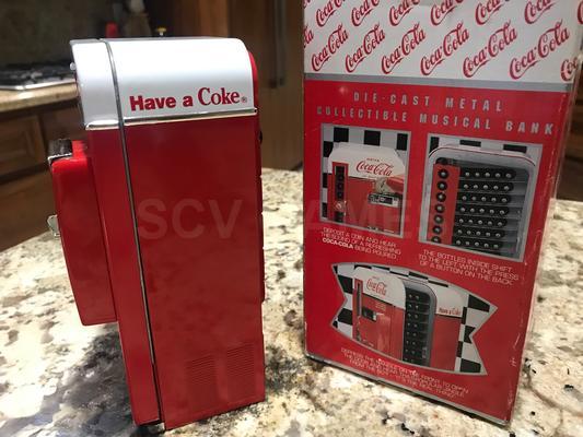 1993 Coca-Cola Musical Bank Vending Machine with Box Image