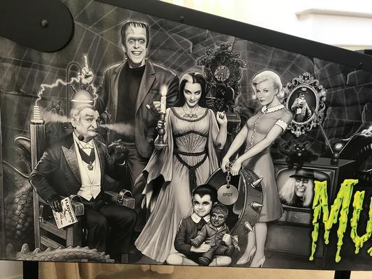 2019 Stern The Munsters Premium Black and White Pinball Machine Image