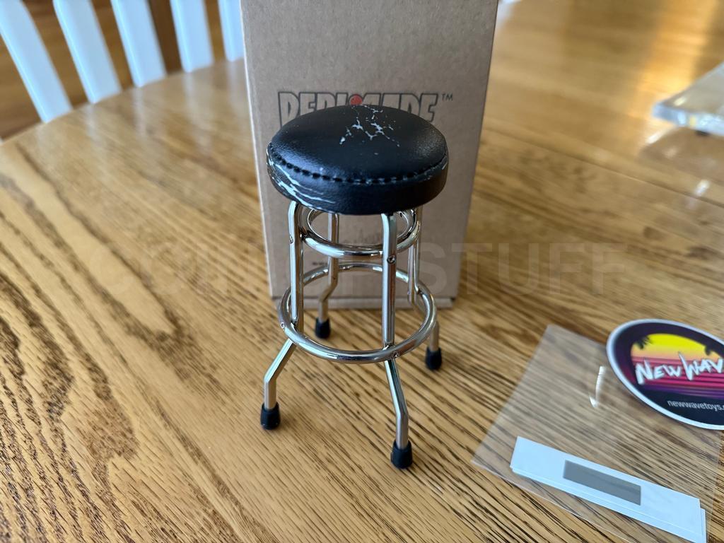 2023 Distressed Black Replicade Arcade Stool