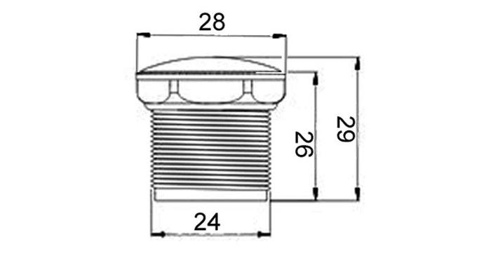 Arcade CP Button Hole Plug 24MM screw in type New Image