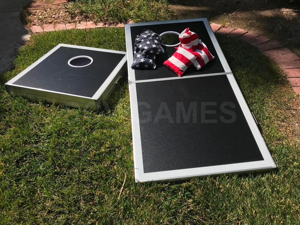 Backyard Champs Cornhole Set with American Stars and Stripes Bags