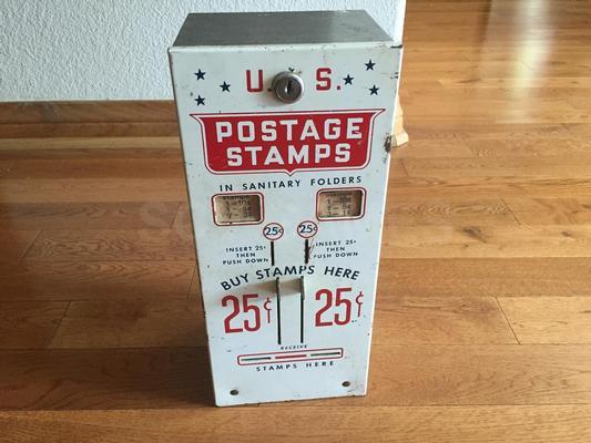 Vintage 25 Cent Us Postage Stamp Vending Machine Coin Op Stuff