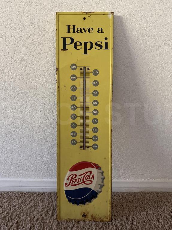 Vintage HAVE A PEPSI Embossed Thermometer