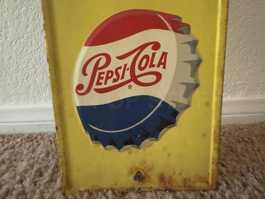 Vintage HAVE A PEPSI Embossed Thermometer Image